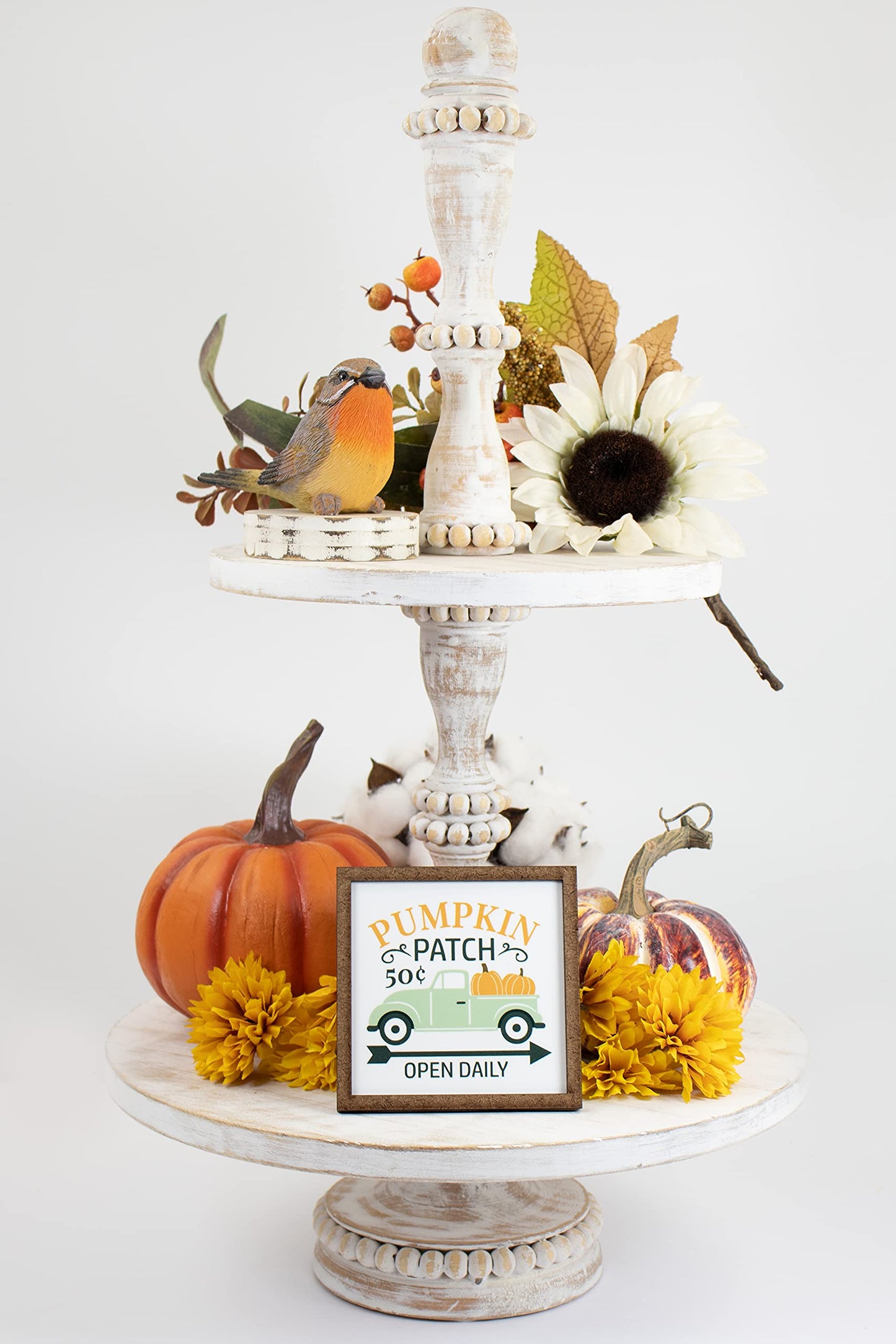Pumpkin Patch Open Daily Sign - Tier Tray Sign - Mini Wooden Sign - Fall Sign - Fall Decor - Wood Sign - Shelf Sitter - Home Decor (4" x 4")