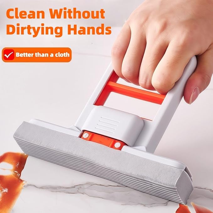 Cloth Changing Mini Mop with a Mini Foldable Desktop Mop, Flat Dust Mop