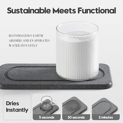 2Pack Diatomite Stone Coasters Water Absorbing Sink Tray