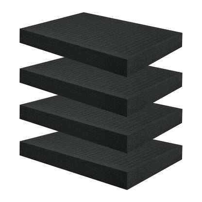 4 Pcs Pick and Pluck Foam 16 x 12 x 2 Inch, Foam Inserts For Cases, Gun Case Polyurethane Foam Sheet for Toolboxes, Storage Drawer, Camera Storage, Game Box, Crafts (16"x12"x 2", 4Pack)