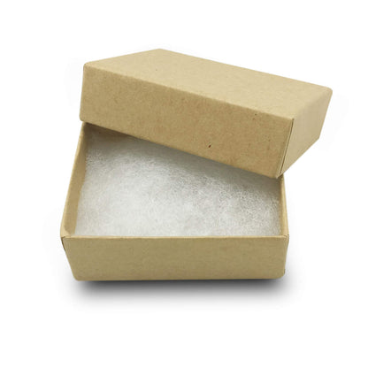TheDisplayGuys - 100-Pack #11 Cotton Filled Cardboard Paper Jewelry Boxes Gift Case - Kraft Brown (2.1" x 1.5" x 0.8") - for Shipping or Storage