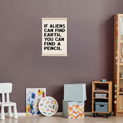 DOI-LANEE Funny School Classroom Posters Hanger Frame, Math Classroom Must Haves Canvas Wall Decor 16x12 Inch, Homeschool Decor, High School Gifts for English Teachers Students Teen Boys Girls