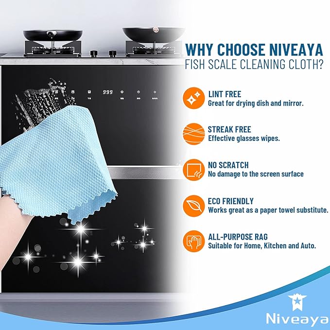 Niveaya Nano Streak Free Miracle Cleaning Cloths
