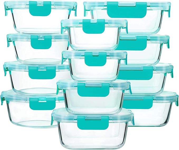 24-Piece Glass Food Storage Containers