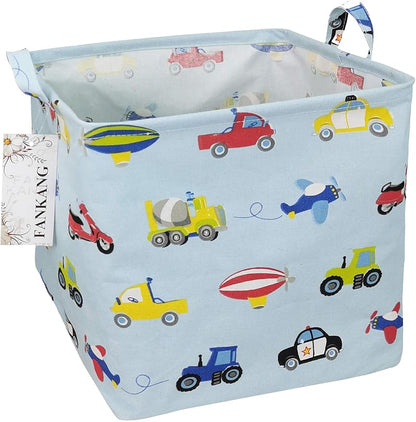 FANKANG Square Nursery Hamper Storage Bins Canvas Laundry Basket Foldable
