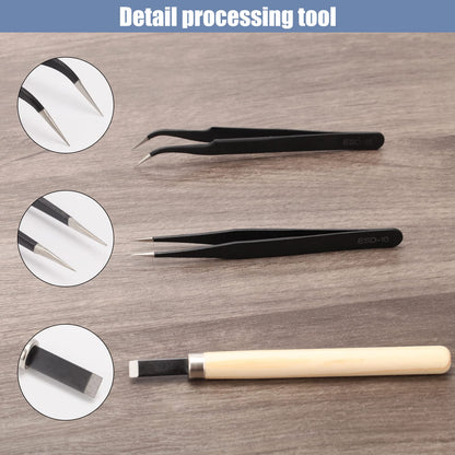 MILUSONG 9-in-1 Portable Tools Set Includes Scissors, Utility Knife, Craft Knife, Ruler, Tape Measure, Sewing Scissors, Tweezers DIY Tool Kit for The Household, Office