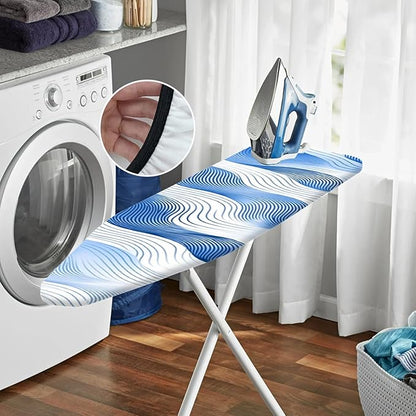 Nuxovilar Blue and White Flowing Wave Lines Ironing Board Cover, This Cover