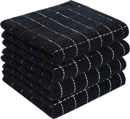 Homaxy 100% Cotton Terry Kitchen Towels, Checkered Designed, Soft and Super