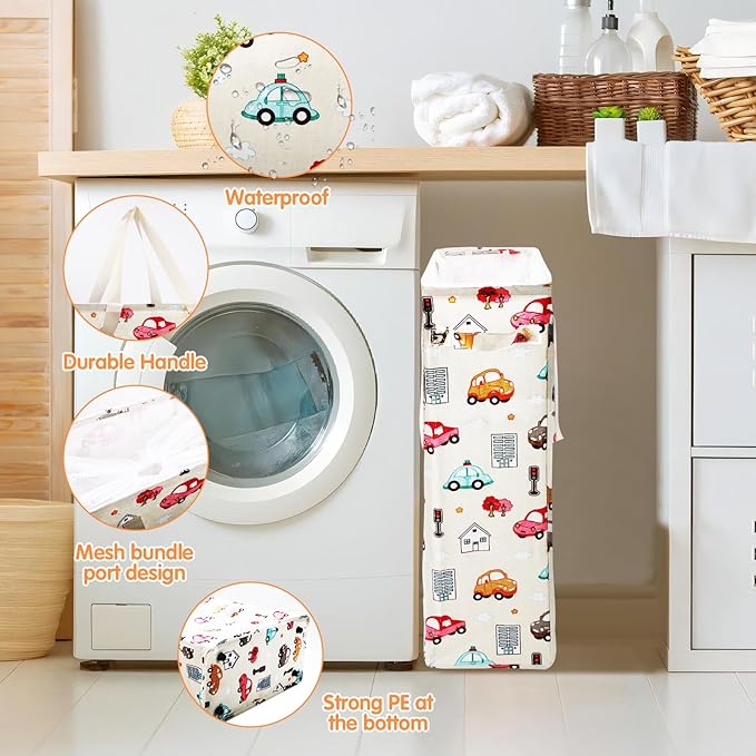 Odonata Slim Laundry Hamper Handles Collapsible Laundry Basket Thin Dirty