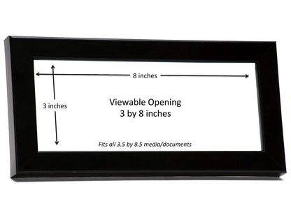 Creative Picture Frames [3.5x8.5bk] Professional Black Business License Certificate Frame, Holds 3.5 by 8.5 inch Media, Self-Standing with Wall Hanger