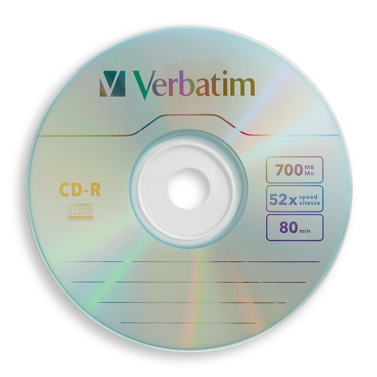 Verbatim CD-R Blank Discs 700MB 80 Minutes 52x Recordable Disc for Data and Music- 30 Pack Spindle