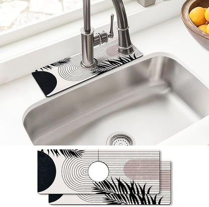 Sink Faucet Absorbing Mat, 2 Pack Drying Mat Around Faucet Sink Splash Guard