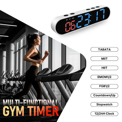 Dienmern Portable Gym Timer Clock with Strong Magnet - Workout Interval Timer with Countdown/UP/Stopwatch, 50Hours Powerful Battery Gym Clocks for Home Gym/Garage/Boxing/Fitness