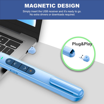 QUI Presenter Clicker Bundle | BK600 Slim-Shaped USB A Blue & BQ100 Remote-Shaped USB A Pink