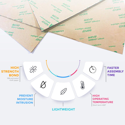 WEUPE Adhesive Transfer Tape, Double Sided Transfer Sheet, 468MP, 12inch x 12inch (5-Pack)