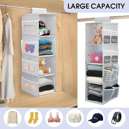 PetsHome 4-Shelf Hanging Closet Organizer, Space Saver, Closet Hanging Storage