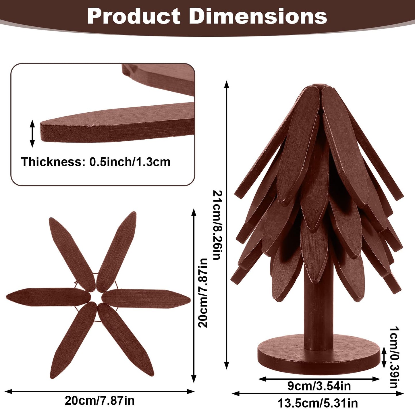 PercyEffie 10 Wooden Trivets for Hot Dishes 2 Set Christmas Tree Shape Trivet Set Natural Foldable 10 Wooden Tree Trivets + 2 Stand Stored Trees Coaster for Kitchen Table Hot Dishes Pot Bowl Teapot