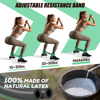 Ankle Resistance Bands with Cuffs, Ankle Weights Bands for Working Out, Women Leg and Glutes Workout Equipment, Exercise Bands for Kickbacks, Butt and Booty Trainer, Home Gym Fitness Equipment