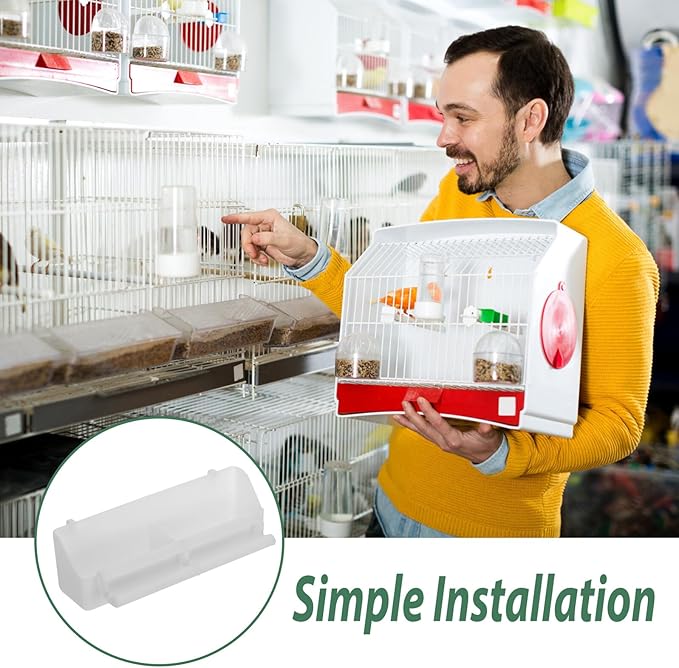 2 Pieces Automatic Bird Feeder Hanging Seed Tray Anti-Splash Wet and Dry Food Container for Outdoor Parrots and Cockatiels
