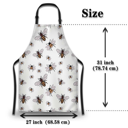 Olikked Funny Aprons for Adults Men Honeybee Big Small Funny Bee Insects Mans Apron for Kitchen Cooking Restaurant BBQ Painting Crafting Gardening 27” (W) x 31” (H), Waterproof Aprons