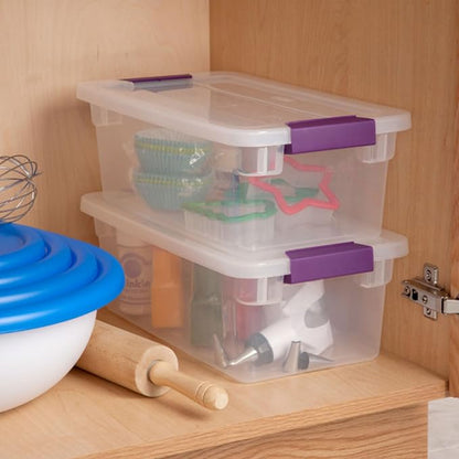 Sterilite 48-Pack ClearView Latch Box, Stackable Storage Organizer Bins for Home, 6 Quart