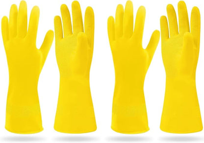 SteadMax 1 Pair Cleaning Gloves, Reusable Natural Rubber Dish Gloves, Latex Non-Slip Gloves for Kitchen, Household
