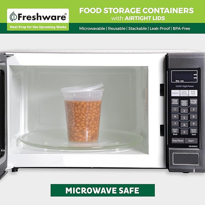Freshware Food Storage Containers 32 oz Plastic Deli Containers