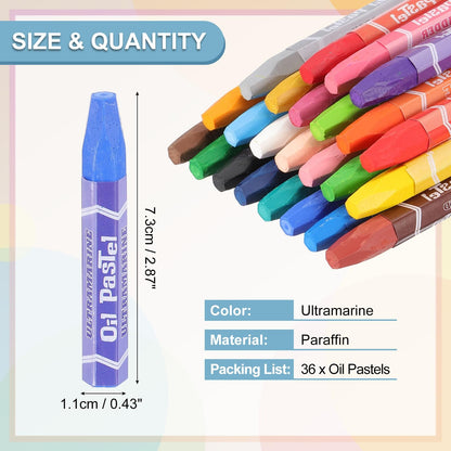 PATIKIL Ultramarine Oil Pastels, 36Pcs Soft Oil Crayons Pastels Stick Vibrant and Creamy Art Supplies Bulk for Artists Beginners Art Painting Drawing Blending Graffiti Gallery