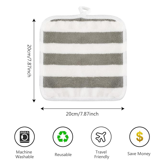 SINLAND Microfiber Facial Cloths Fast Drying Washcloth 8inch x 8inch Absorbent