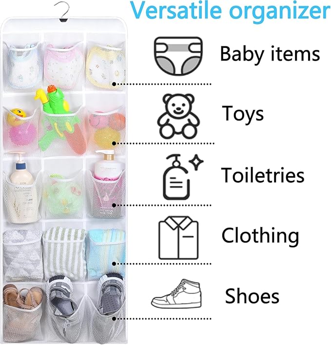 MISSLO 30 Large Pockets Dual Sided Hanging Baby Shoe Organizer