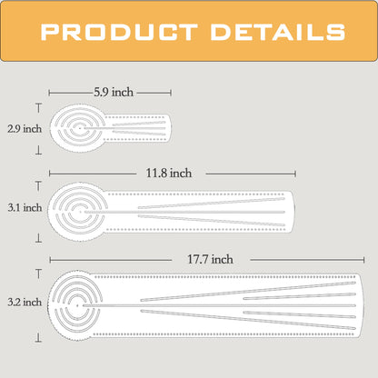 DAFENCHI 3-in-1 Mandala Ruler Tool with Holes, Mandala Dot Art Circle Maker, Compass Protractor Straight Dotting Ruler for Dot Art Geometric Mandala Pattern Design, 3 Sizes