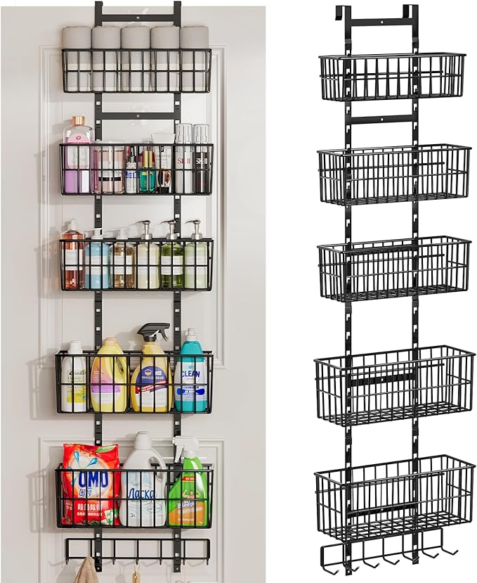 Adjustable Over The Door Organizer, Metal Hanging Door Organizer
