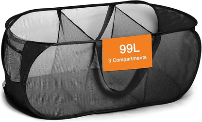 Foldable Laundry Baskets, Collapsible Mesh Laundry Hamper, Durable Pop Up