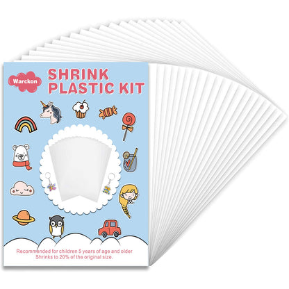 Warckon 30 Pieces Shrink Plastic Sheets, Shrink Art Paper Shrink Film Sheets Frosted for Kids Creative Craft, Create Your Own Earrings, Necklace, Keychains(A5 Size)