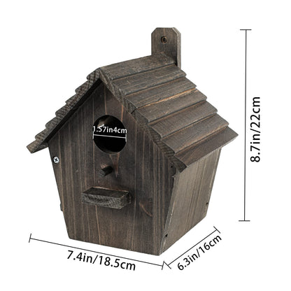 Bird House Black Birdhouse Bird Houses for Outside with Pole Wooden Bird House for Finch Bluebird House Cardinals Hanging Birdhouse Clearance Garden Country Cottages B8-2