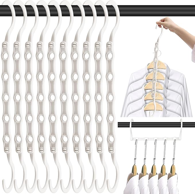 DUCOO 10 PCS Space Saving Hangers, 5-Hole Magic Hangers