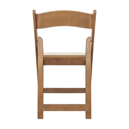 Flash Furniture Hercules Commercial Indoor/Outdoor Folding Event Chair, Wood Look, Weather-Resistant, Lightweight Design, Versatile Use, Set of 2, Chestnut