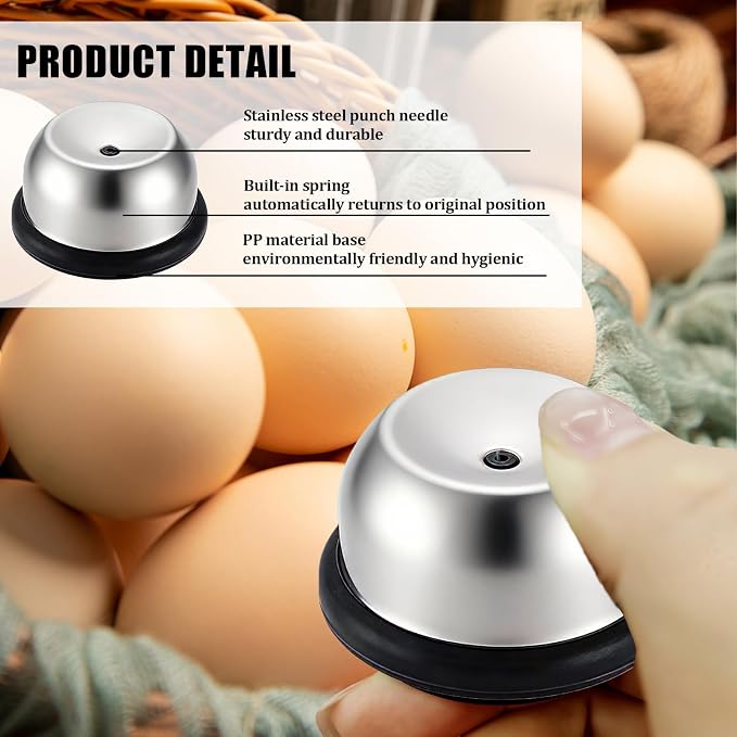 2PCS Egg Piercer for Raw Eggs, Stainless Steel Needle Egg Punch Tool with Black or Blue Anti-Slip Base to Get Good Hard Boiled Eggs for Home and Commercial Kitchen Use