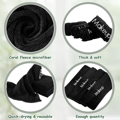 Shimeyao 20 Pack Makeup Towels Black Makeup Washcloths