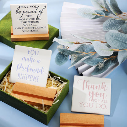 Roowest Motivational Desk Decor Table Signs Gift for Women Positive Wooden Signs Desk Plaque Back to School Gifts for Teacher Nurse Coworker Employee Office Home(Inspirational)
