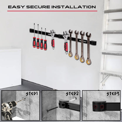 SEDY Magnetic Tool Holder Storage Organizer: 7-Piece Garage Wall Mount Rack Organization Strip Power Magnet Organizers Mounted Workbench Board Slatwall Van Hanger
