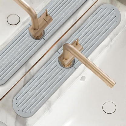 Stone Faucet Mat for Kitchen Sink, 2 Set/4PCS Quick Dry Diatomaceous Earth Tray