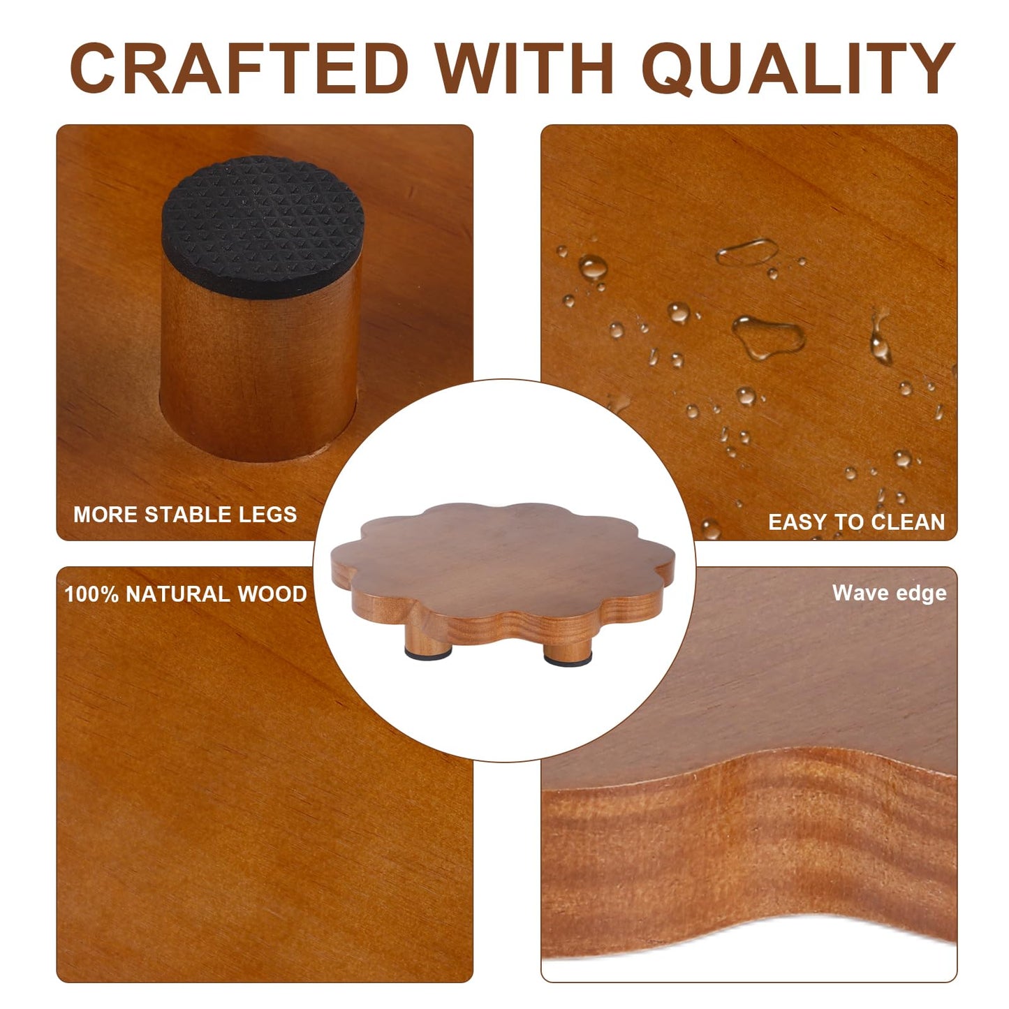 Wooden Tray, 10" Rustic Decorative Wood Soap Tray for Kitchen and Bathroom Counter Organizer Natural Wood Grain, Tidy up Cluttered Desktop, Enhance Decorative Space(2 Pack)
