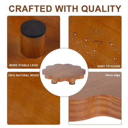 Wooden Tray, 10" Rustic Decorative Wood Soap Tray for Kitchen and Bathroom Counter Organizer Natural Wood Grain, Tidy up Cluttered Desktop, Enhance Decorative Space(2 Pack)