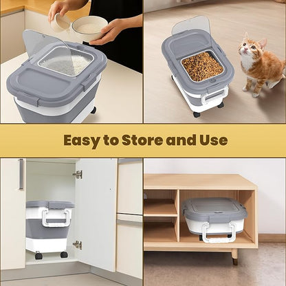 HOYTAMDA 20-30Lbs Rice Container, Collapsible Airtight Food Storage Containers