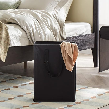 Slim Laundry Hamper with Adjustable Long Handles, 45L Small Laundry Baskets