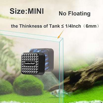 Carefree Fish Aquarium Super Strong Mini Magnetic Cleaner for Glass Fish Tank Tiny Algae Brush Not Floating