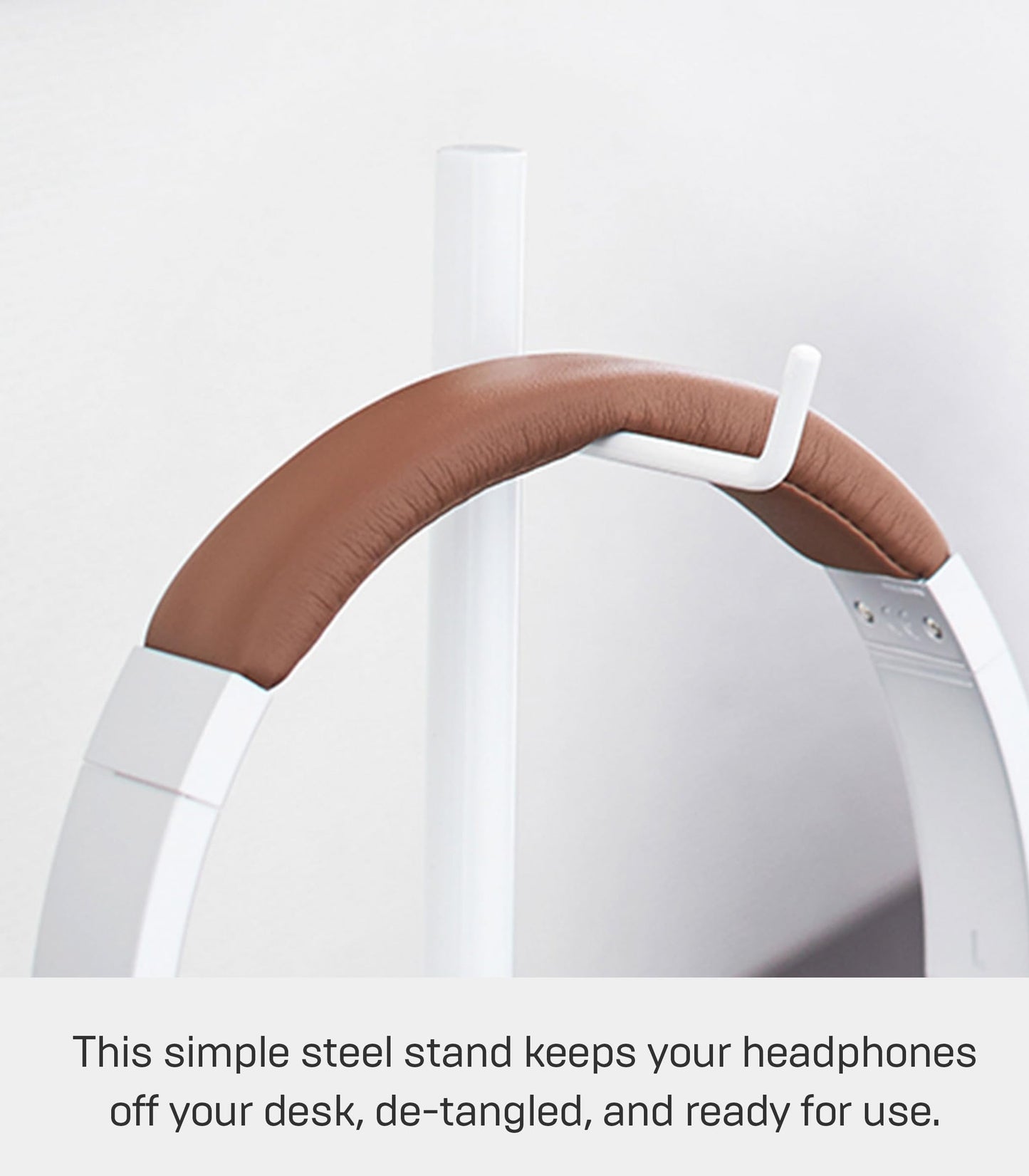 Yamazaki Home Office Desk Headphone Stand - Headset Holder - Round Base, Round, Steel