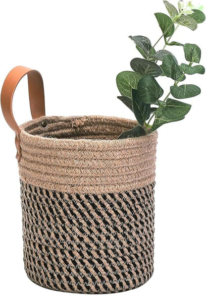 2pack Small Hanging Baskets-Cotton Rope Wall Basket