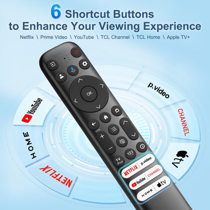 Voice Remote Only for TCL-Google-TV-Remote-Control Replacement,RC813 Remote Compatible with TCL 4k QLED/UHD/QD-Mini LED Series Smart TVs(Not for Fi & Roku TVs)